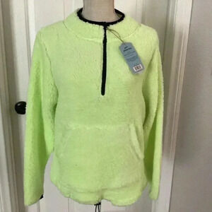 Jackson Hole Women Quarter Zip Sherpa Jacket Size M, Color Green
